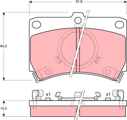 TRW GDB374 - Тормозные колодки, дисковые, комплект autosila-amz.com