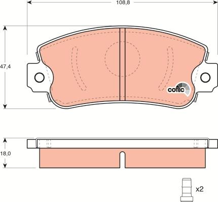 TRW GDB297 - Тормозные колодки, дисковые, комплект autosila-amz.com