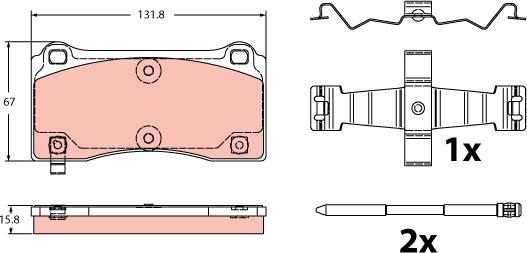 TRW GDB2448 - Тормозные колодки, дисковые, комплект autosila-amz.com