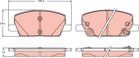 TRW GDB2407 - Тормозные колодки, дисковые, комплект autosila-amz.com