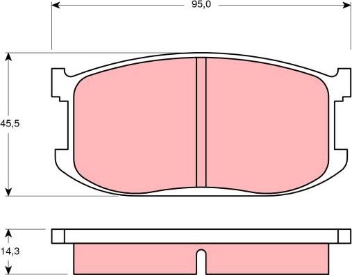 TRW GDB252 - Тормозные колодки, дисковые, комплект autosila-amz.com