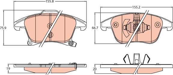 TRW GDB2092 - Тормозные колодки, дисковые, комплект autosila-amz.com