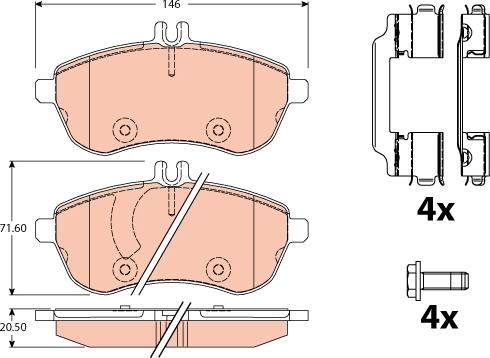 TRW GDB2056 - Тормозные колодки, дисковые, комплект autosila-amz.com