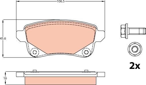 TRW GDB2082 - Тормозные колодки, дисковые, комплект autosila-amz.com