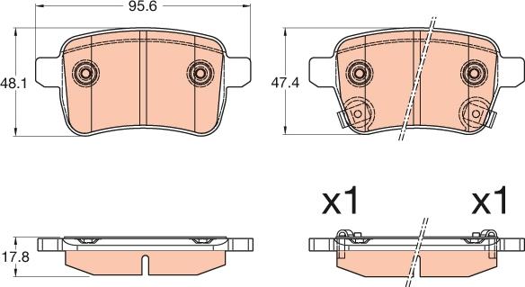 TRW GDB2032 - Тормозные колодки, дисковые, комплект autosila-amz.com