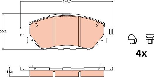 TRW GDB2196 - Тормозные колодки, дисковые, комплект autosila-amz.com