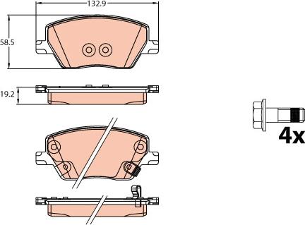 TRW GDB2151 - Тормозные колодки, дисковые, комплект autosila-amz.com