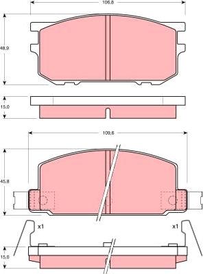 TRW GDB210 - Тормозные колодки, дисковые, комплект autosila-amz.com