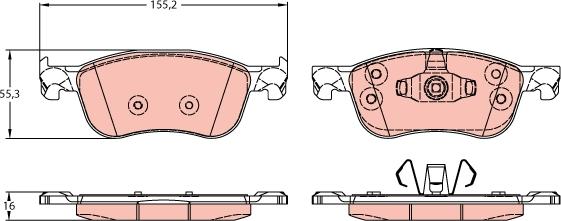 TRW GDB2186 - Тормозные колодки, дисковые, комплект autosila-amz.com