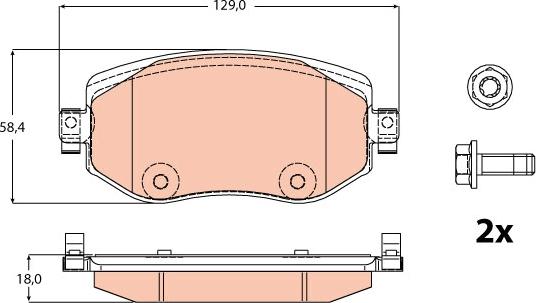 TRW GDB2175 - Тормозные колодки, дисковые, комплект autosila-amz.com