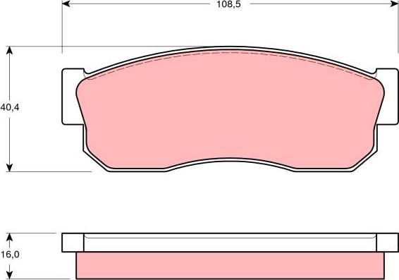 TRW GDB288 - Тормозные колодки, дисковые, комплект autosila-amz.com