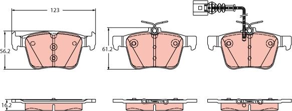 TRW GDB2358 - Тормозные колодки, дисковые, комплект autosila-amz.com