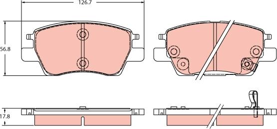 TRW GDB2387 - Тормозные колодки, дисковые, комплект autosila-amz.com