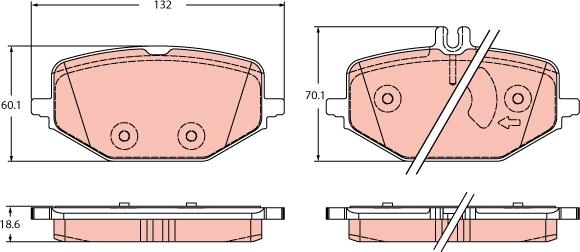 TRW GDB2372 - Тормозные колодки, дисковые, комплект autosila-amz.com