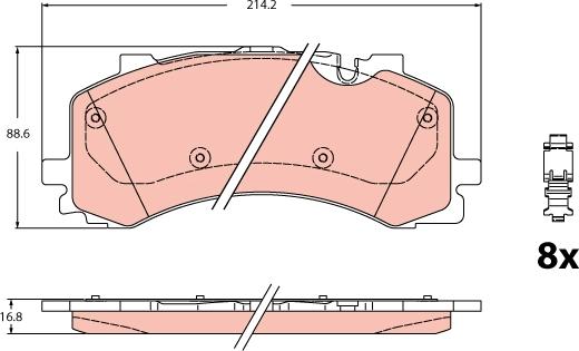 TRW GDB2235 - Тормозные колодки, дисковые, комплект autosila-amz.com