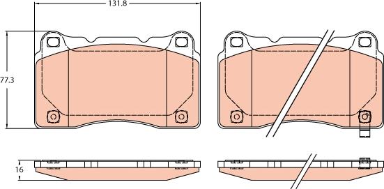 TRW GDB2237 - Тормозные колодки, дисковые, комплект autosila-amz.com