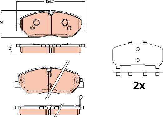 TRW GDB2227 - Тормозные колодки, дисковые, комплект autosila-amz.com