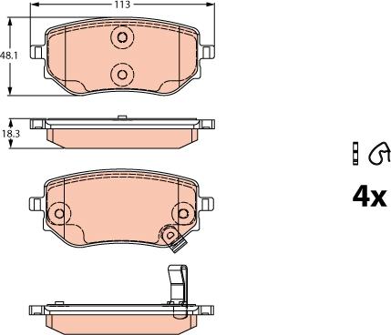 TRW GDB2270 - Тормозные колодки, дисковые, комплект autosila-amz.com