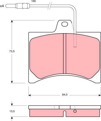 TRW GDB276 - Тормозные колодки, дисковые, комплект autosila-amz.com