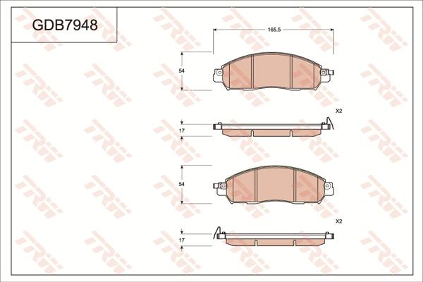 TRW GDB7948DT - Тормозные колодки, дисковые, комплект autosila-amz.com