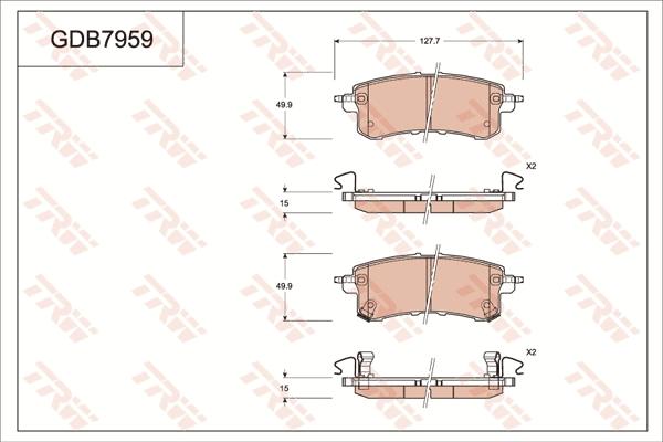 TRW GDB7959 - Тормозные колодки, дисковые, комплект autosila-amz.com