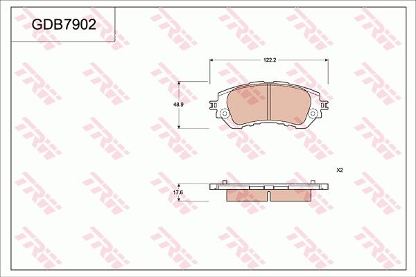 TRW GDB7902 - Тормозные колодки, дисковые, комплект autosila-amz.com