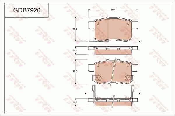 TRW GDB7920 - Тормозные колодки, дисковые, комплект autosila-amz.com