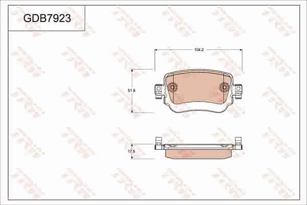 TRW GDB7923 - Тормозные колодки, дисковые, комплект autosila-amz.com