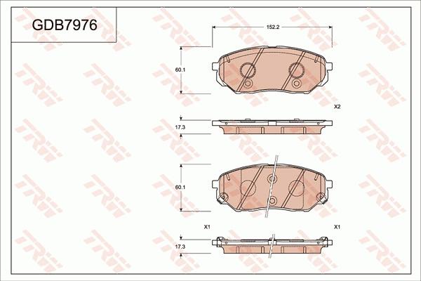 TRW GDB7976DT - Тормозные колодки, дисковые, комплект autosila-amz.com