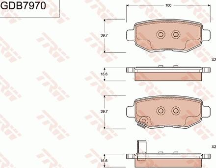 TRW GDB7970 - Тормозные колодки, дисковые, комплект autosila-amz.com