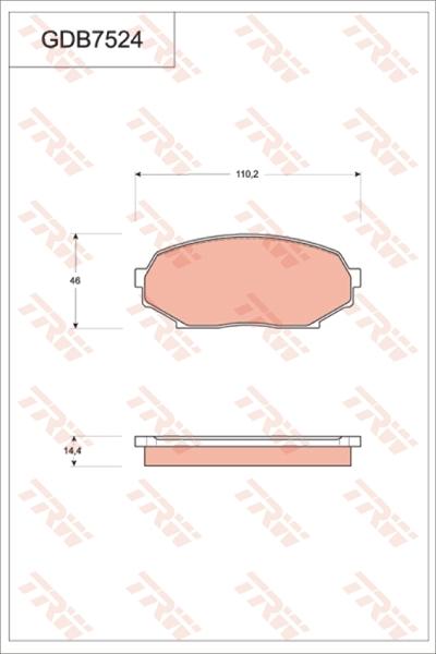 TRW GDB7524 - Тормозные колодки, дисковые, комплект autosila-amz.com