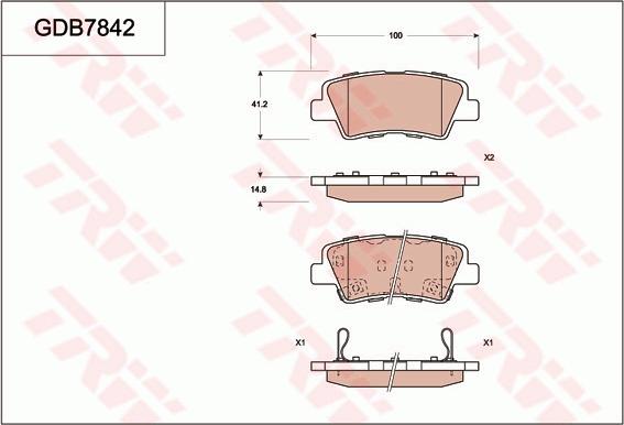 TRW GDB7842AT - Тормозные колодки, дисковые, комплект autosila-amz.com