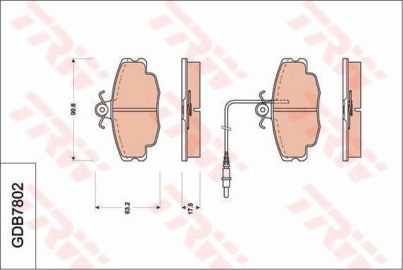 TRW GDB7802 - Тормозные колодки, дисковые, комплект autosila-amz.com