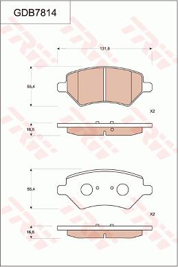 TRW GDB7814 - Тормозные колодки, дисковые, комплект autosila-amz.com