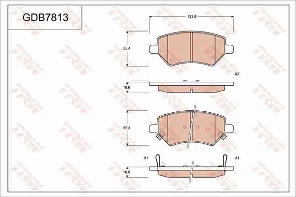 TRW GDB7813 - Тормозные колодки, дисковые, комплект autosila-amz.com