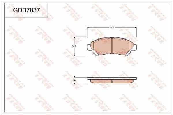 TRW GDB7837 - Тормозные колодки, дисковые, комплект autosila-amz.com