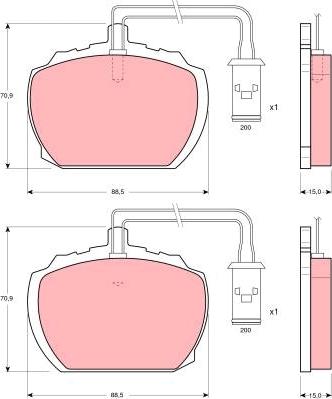 TRW GDB783 - Тормозные колодки, дисковые, комплект autosila-amz.com