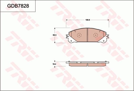 TRW GDB7828 - Тормозные колодки, дисковые, комплект autosila-amz.com