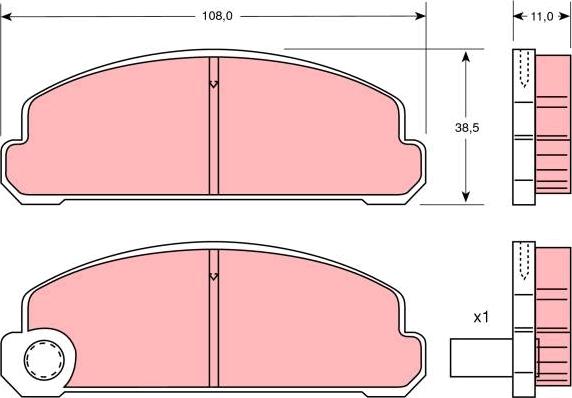 TRW GDB734 - Тормозные колодки, дисковые, комплект autosila-amz.com