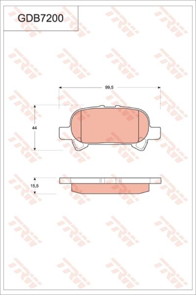 TRW GDB7200 - Тормозные колодки, дисковые, комплект autosila-amz.com