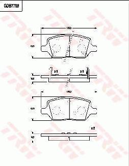 TRW GDB7768 - Тормозные колодки, дисковые, комплект autosila-amz.com