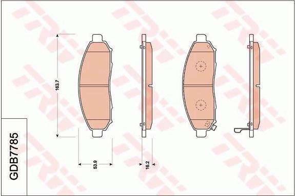 TRW GDB7785AT - Тормозные колодки, дисковые, комплект autosila-amz.com