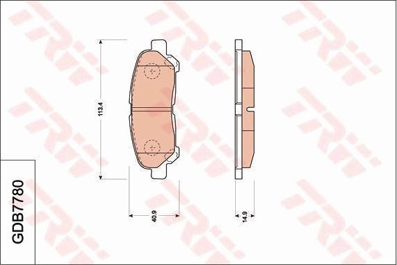 TRW GDB7780 - Тормозные колодки, дисковые, комплект autosila-amz.com