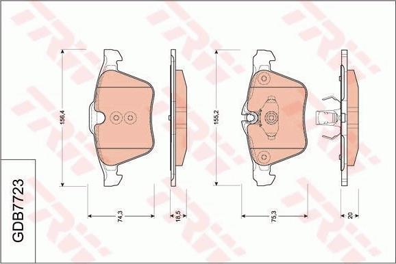 TRW GDB7723 - Тормозные колодки, дисковые, комплект autosila-amz.com