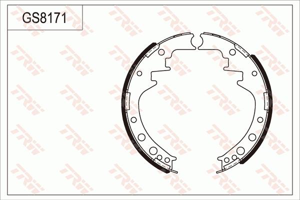 TRW GS8171 - Комплект тормозных колодок, барабанные autosila-amz.com