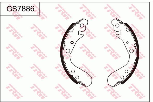 TRW GS7886 - Комплект тормозных колодок, барабанные autosila-amz.com