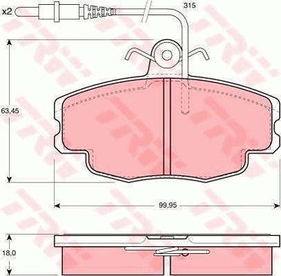 TRW GTD1045 - Дисковый тормозной механизм, комплект autosila-amz.com