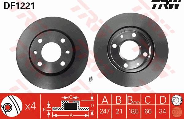 TRW GTD1024 - Дисковый тормозной механизм, комплект autosila-amz.com