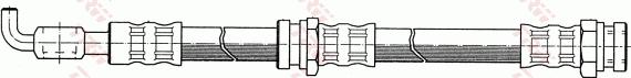 TRW PHD122 - PHD122_шланг тормозной передний! L=428\ Mazda 323/626 1.3-2.0D 89-98 autosila-amz.com