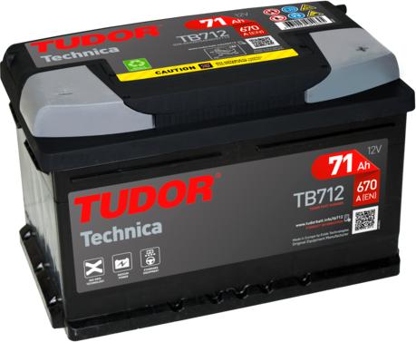 Tudor TB712 - Стартерная аккумуляторная батарея, АКБ autosila-amz.com